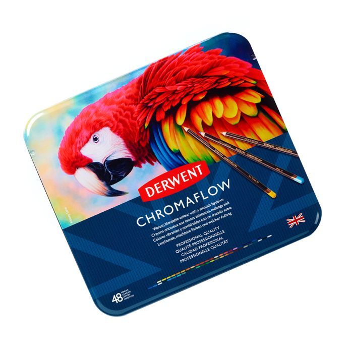 Карандаши цветные Derwent Chromaflow 48 цв. в металлическом пенале (5028252627511) изображение 8