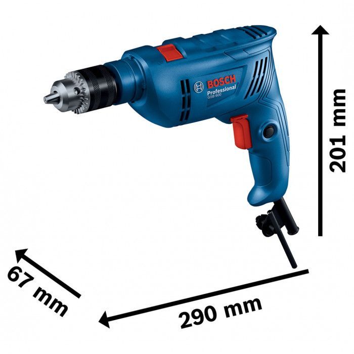Дрель Bosch GSB 600, 600Вт, 1-10 мм, 3000 об/мин, 48000 уд/мин (0.601.1A0.320) изображение 7