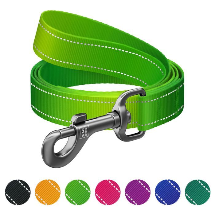 Поводок для собак WAUDOG Nylon Mono, светоотражающий S оранжевый (52174)