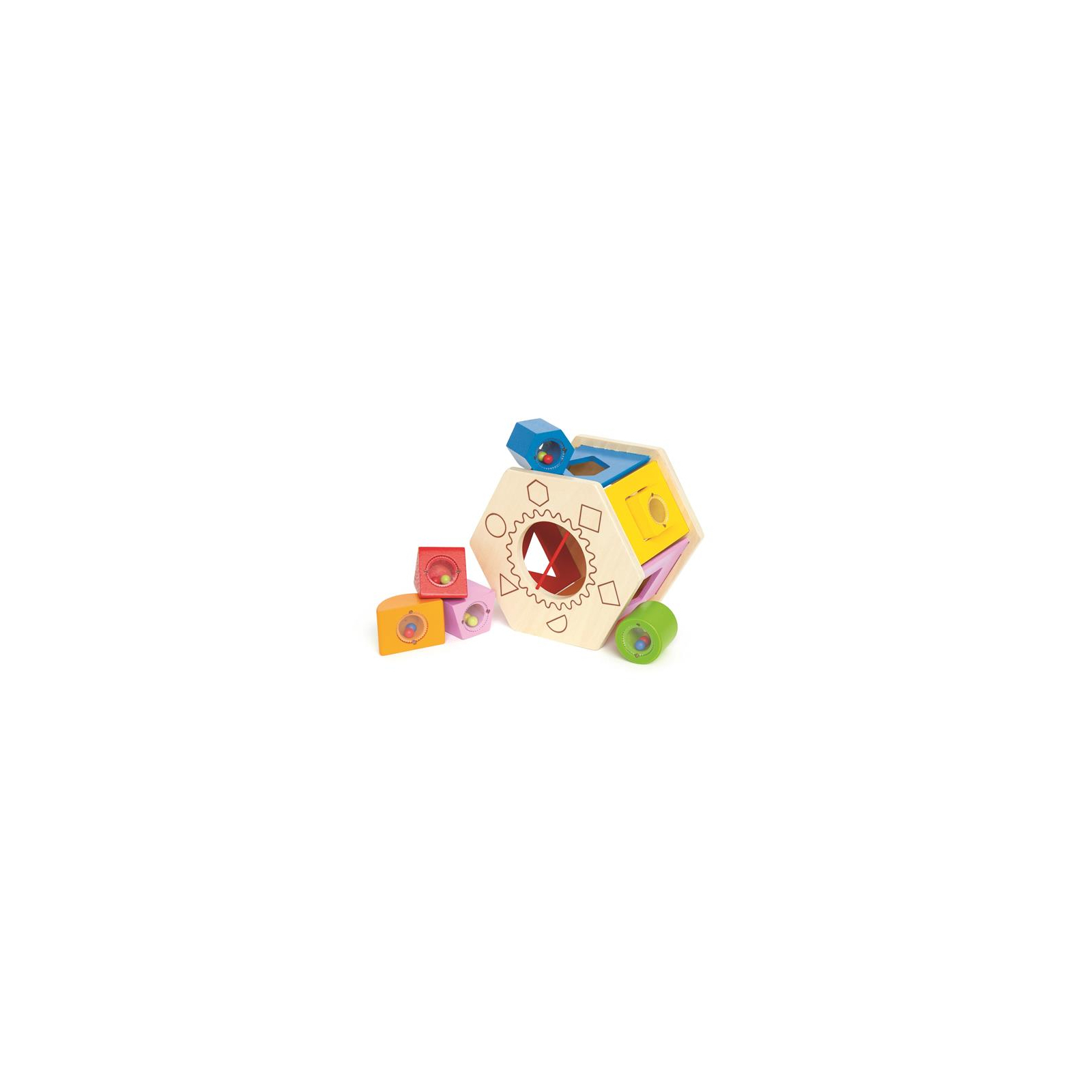 Розвиваюча іграшка Hape Сортер дерев'яний з брязкальцями (E0407)