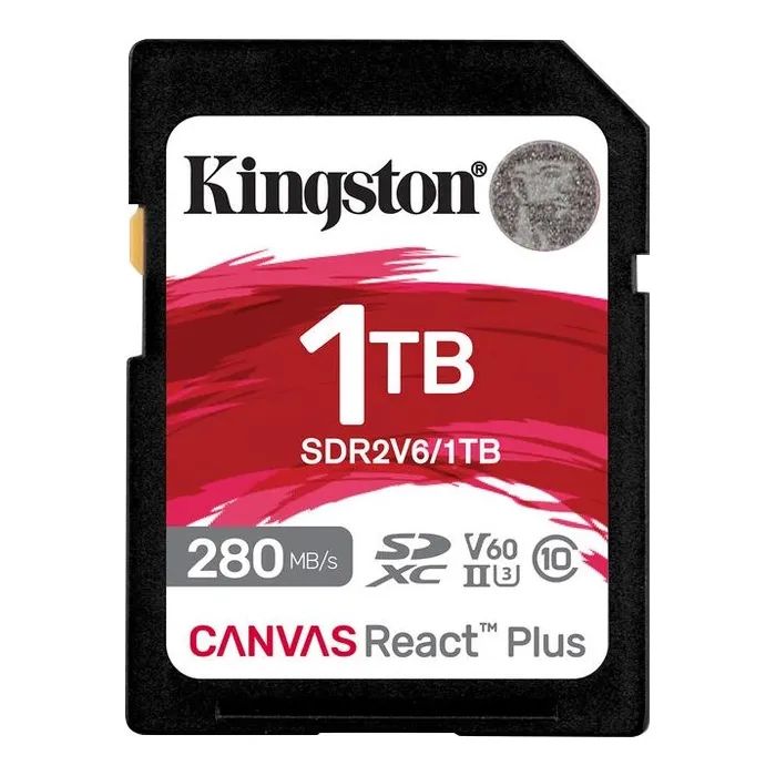 Карта памяти Kingston 1TB SDXC class 10 UHS-II U3 Canvas React Plus (SDR2V6/1TB)
