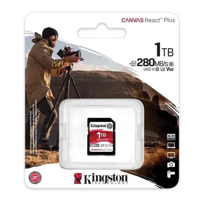 Карта памяти Kingston 1TB SDXC class 10 UHS-II U3 Canvas React Plus (SDR2V6/1TB) изображение 3