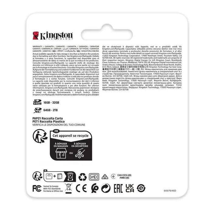 Карта памяти Kingston 1TB SDXC class 10 UHS-II U3 Canvas React Plus (SDR2V6/1TB) изображение 4