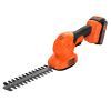 Кусторез Black&Decker 18 В, 2Ah, насадки- 20 см/8 мм, 10 см/18 мм, (BCSS18D1)