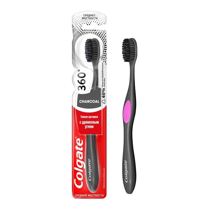 Зубна щітка Colgate 360 Деревне вугілля Синя (2170000000060) зображення 2