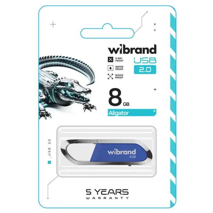 USB флеш накопитель Wibrand 8GB Aligator Blue USB 2.0 (WI2.0/AL8U7U) изображение 2