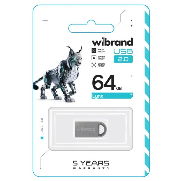 USB флеш накопичувач Wibrand 16GB lynx Silver USB 2.0 (WI2.0/LY16M2S) зображення 2