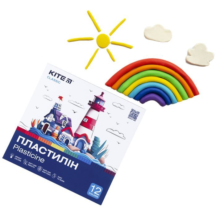 Пластилин Kite Classic 12 цветов, 240 г (K-1086) изображение 6
