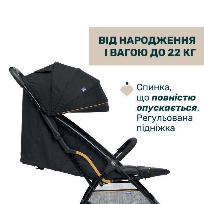 Коляска Chicco Glee Stroller черная (8058664173587) (87068.73) изображение 2