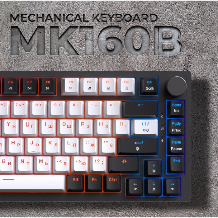 Клавиатура GamePro MK160B Hot-Swap Red Swich RGB USB UA Black (MK160B) изображение 12