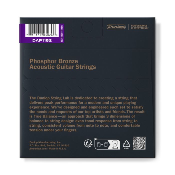 Струны для гитары Jim Dunlop Phosphor Bronze Acoustic Guitar Strings (11-52) (DAP1152) изображение 2