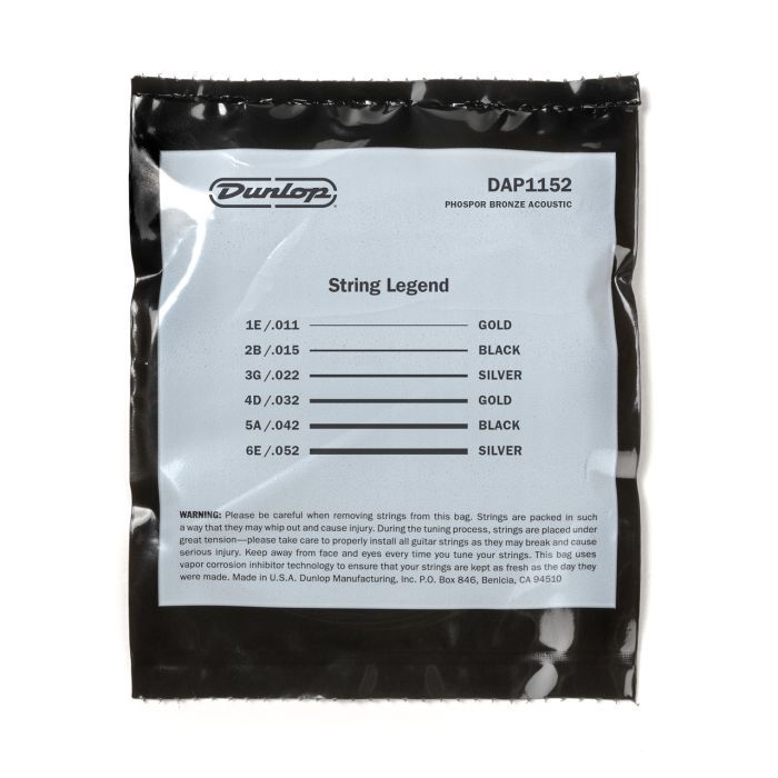 Струны для гитары Jim Dunlop Phosphor Bronze Acoustic Guitar Strings (11-52) (DAP1152) изображение 3