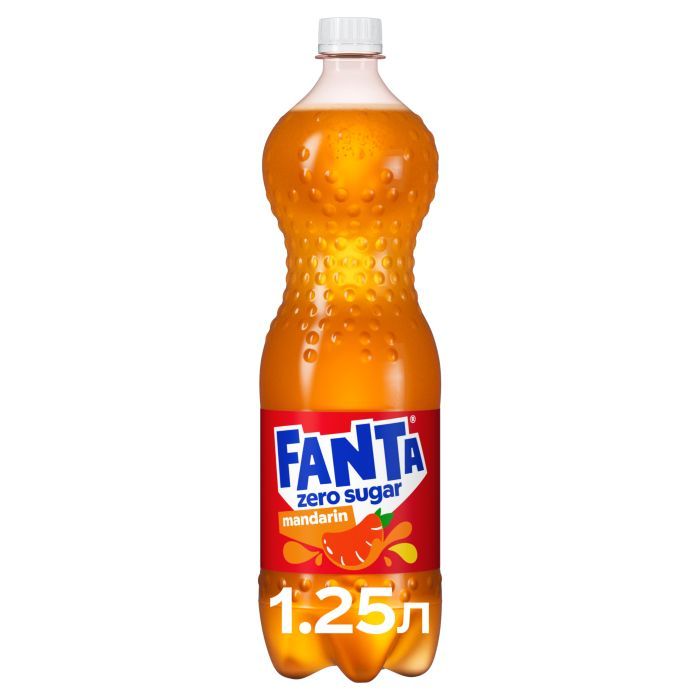 Напиток Fanta Zero Sugar Безалкогольный сильногазированный сокосодержащий Мандарин 1.25 л (5449000323781)
