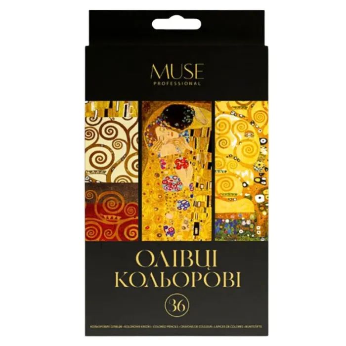 Карандаши цветные Muse Трехгранные С точилкой 36 цветов (107M-36)