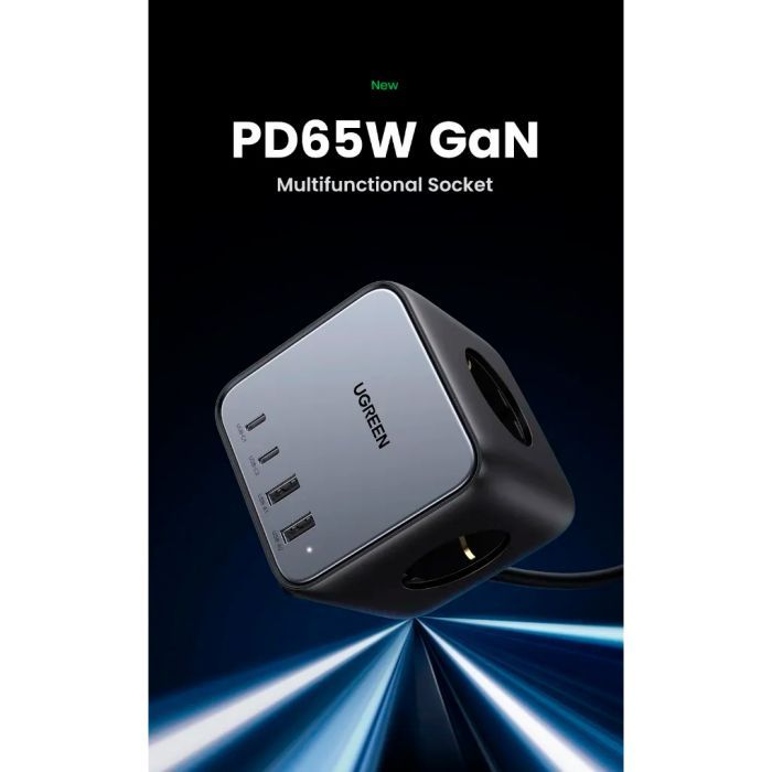 Зарядний пристрій Ugreen 4xUSB 65W DigiNest Cube (2хUSB-C+2xUSB-A) CD268 (60113) зображення 3