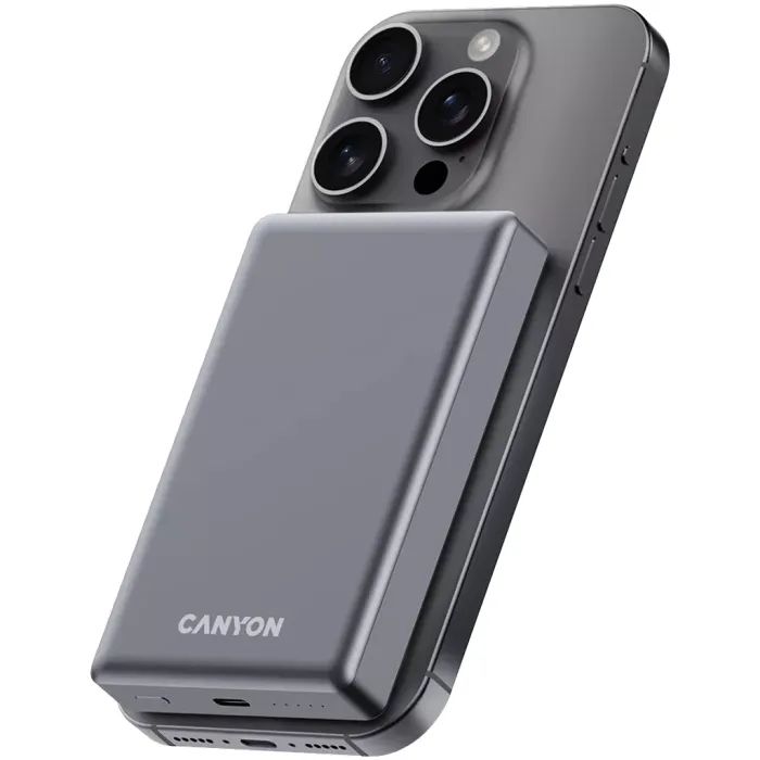 Батарея універсальна Canyon 10000mAh OnPower 510 slim Magsafe PD/20W Dark Grey (CNS-CPB510DG) зображення 6