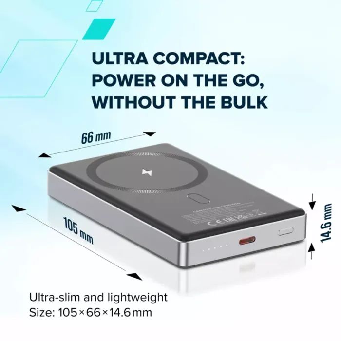 Батарея універсальна Canyon 10000mAh OnPower 510 slim Magsafe PD/20W Dark Grey (CNS-CPB510DG) зображення 8