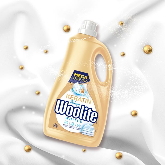 Гель для стирки Woolite Для светлых и белых тканей С кератином 1.8 л (5908252004553) изображение 3