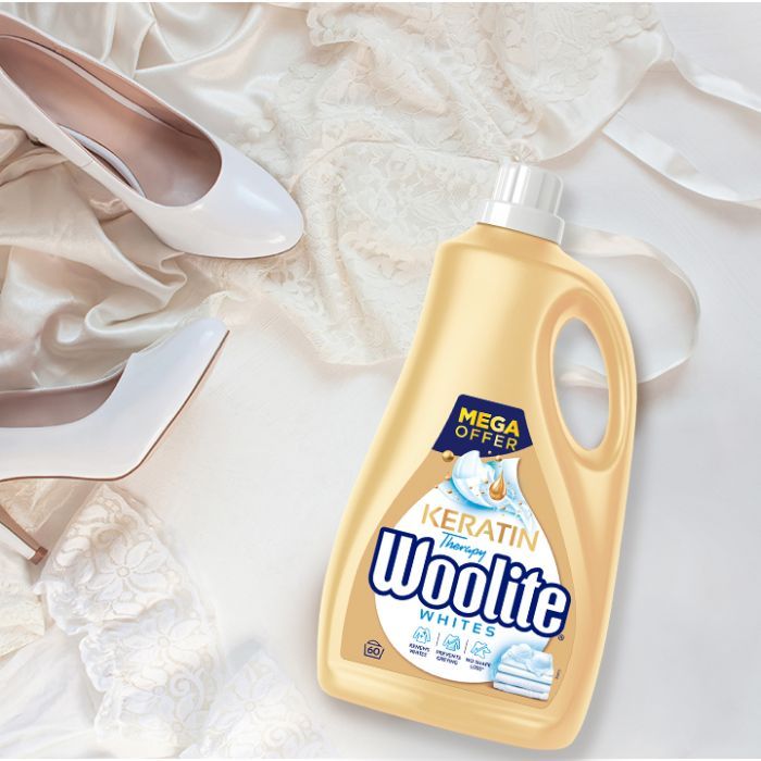 Гель для стирки Woolite Для светлых и белых тканей С кератином 1.8 л (5908252004553) изображение 4