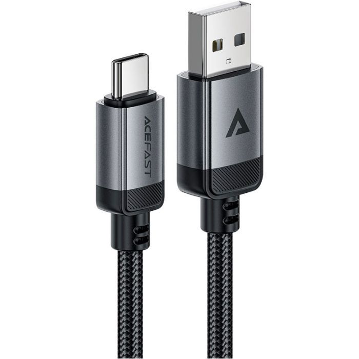 Дата кабель USB 2.0 AM to USB-C 1.2m 3.0A 18W aluminum alloy Black Acefast (6974316283782) зображення 2