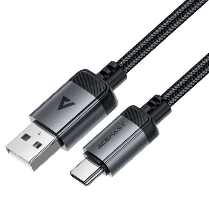 Дата кабель USB 2.0 AM to USB-C 1.2m 3.0A 18W aluminum alloy Black Acefast (6974316283782) зображення 3