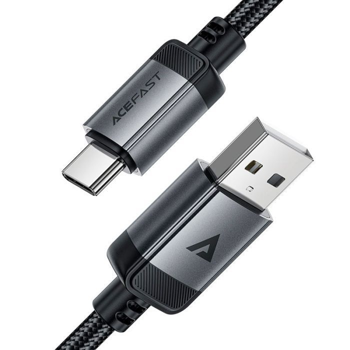 Дата кабель USB 2.0 AM to USB-C 1.2m 3.0A 18W aluminum alloy Black Acefast (6974316283782) зображення 4