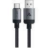 Дата кабель USB 2.0 AM to USB-C 1.2m 3.0A 18W aluminum alloy Black Acefast (6974316283782)