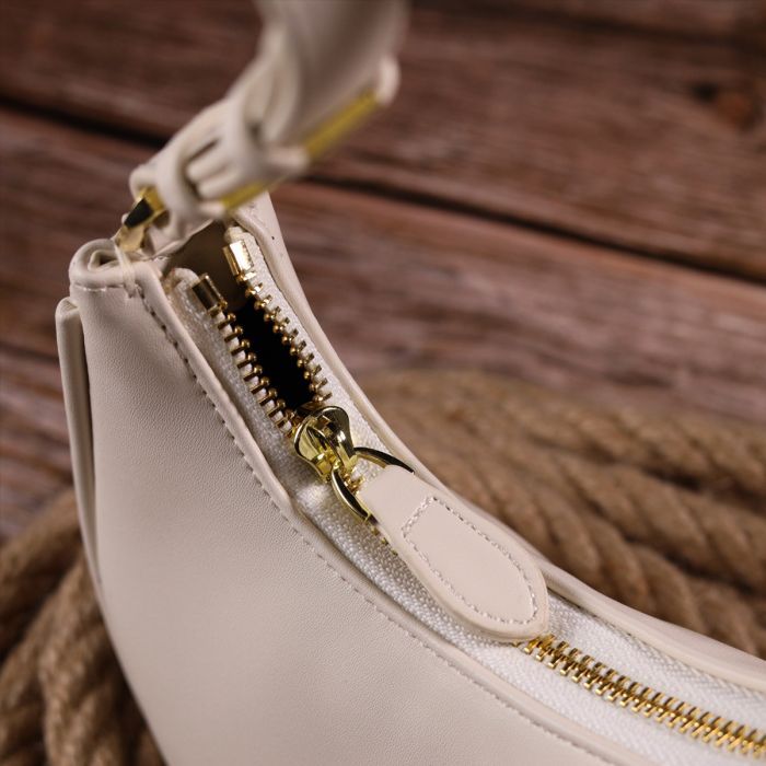 Сумка Vintage Из натуральной гладкой кожи Молочная (21287) изображение 10