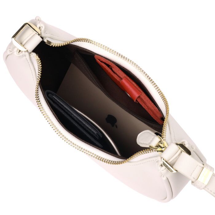 Сумка Vintage Из натуральной гладкой кожи Молочная (21287) изображение 6