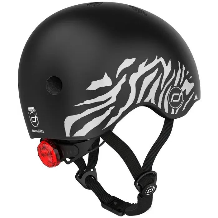 Шлем Scoot&Ride 45-51см, зебра, с фонариком (SR-181206-ZEBRA) изображение 3