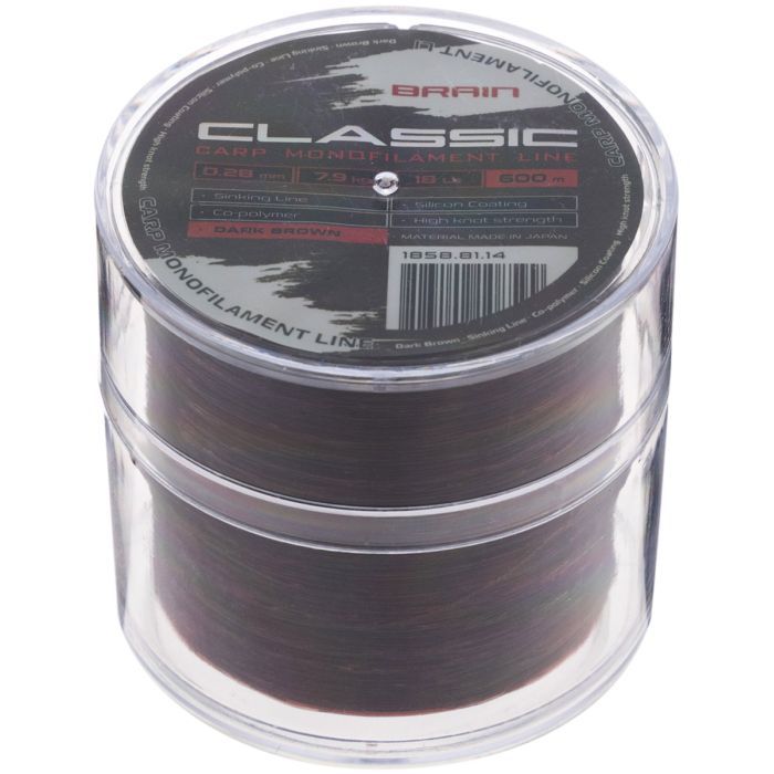 Леска Brain Classic Carp Line (dark brown) 600m 0.25mm 15lb 6.6kg (1858.81.13) изображение 2