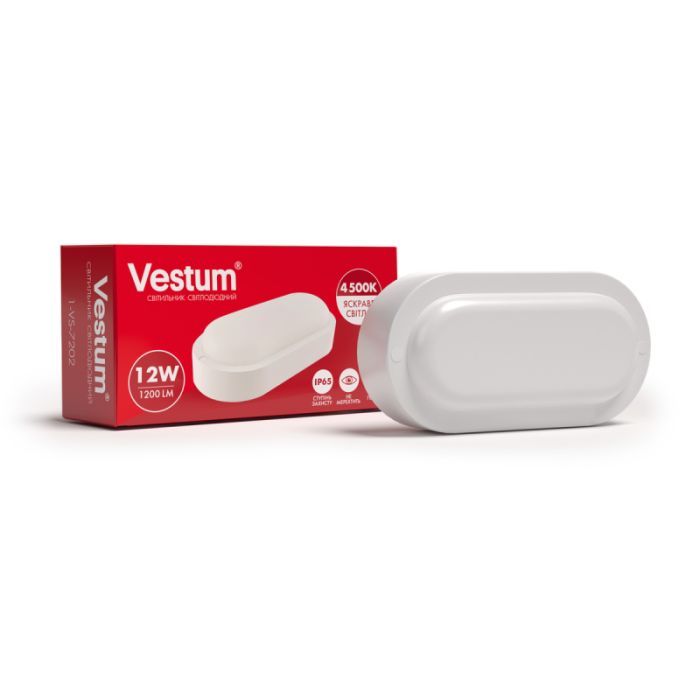 Світильник Vestum ЖКХ LED 12W овал 4500K 220V (1-VS-7202)