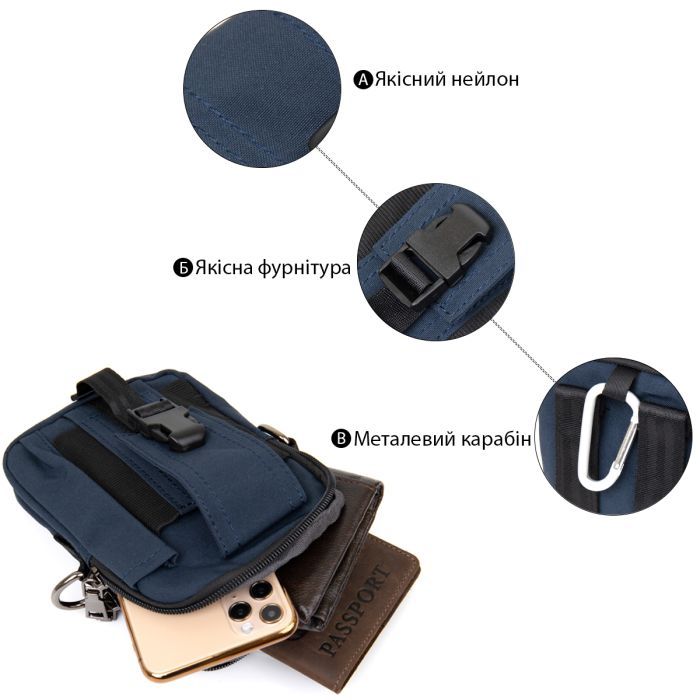 Сумка Vintage На пояс нейлон Красная (20647) изображение 5