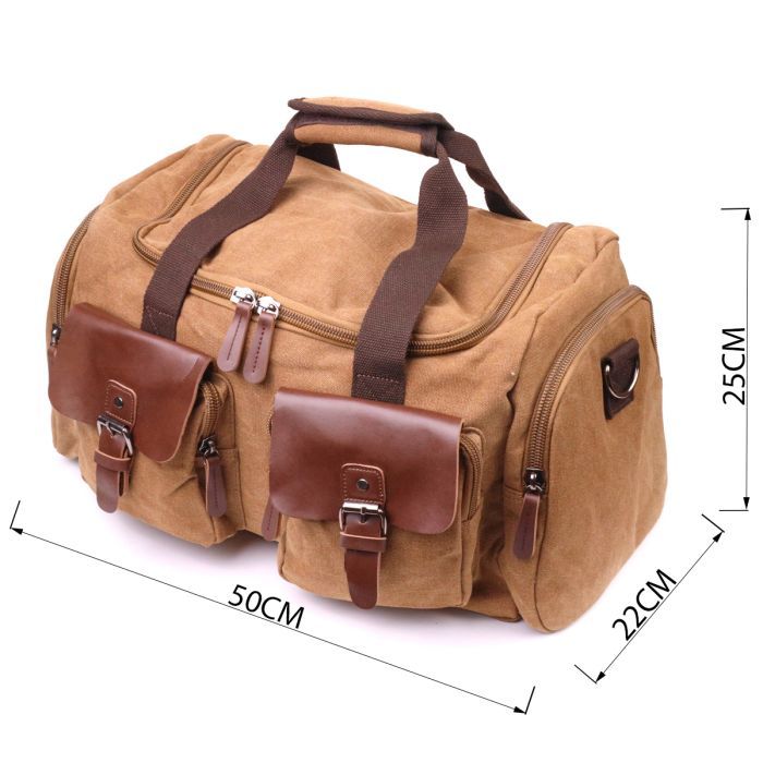 Сумка Vintage З текстилю Коричнева (21239) зображення 3