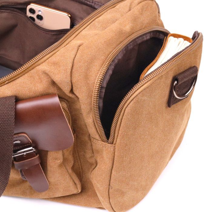 Сумка Vintage З текстилю Коричнева (21239) зображення 8