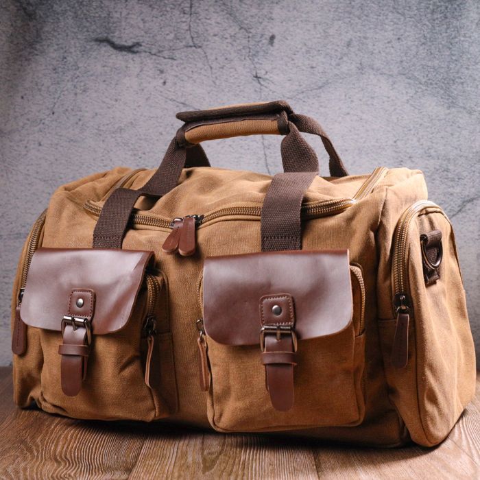 Сумка Vintage З текстилю Коричнева (21239) зображення 9