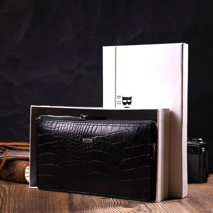 Гаманець Bond Accessories На два відділення з натуральної шкіри Чорна (22044) зображення 11