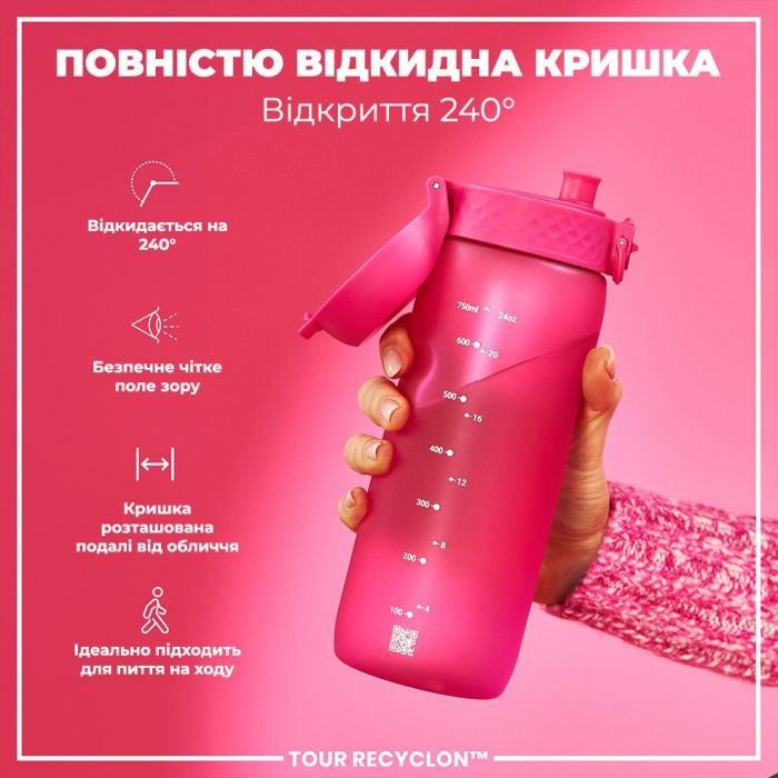 Пляшка для води ION8 OneTouch 750 мл BPA Free, Blue (I8RF750BLU) зображення 3
