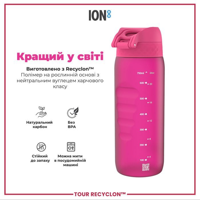 Пляшка для води ION8 OneTouch 750 мл BPA Free, Blue (I8RF750BLU) зображення 6