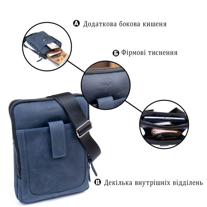 Сумка Shvigel На два отделения кожаная Черная (11283) изображение 4