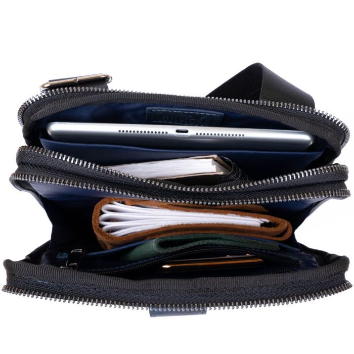 Сумка Shvigel На два отделения кожаная Черная (11283) изображение 7