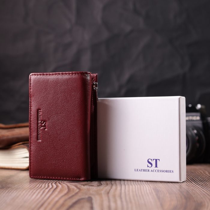 Кошелек ST Leather Кожаный Бордовый (22489) изображение 10