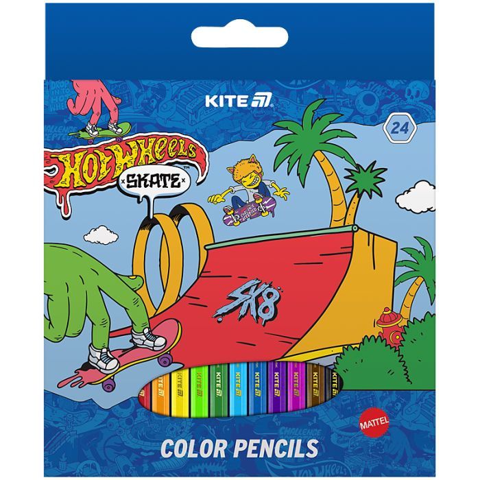 Олівці кольорові Kite Hot Wheels 24 кольори (HW25-055-2)