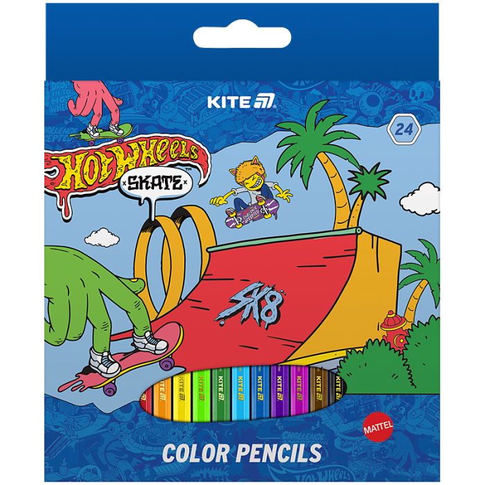 Карандаши цветные Kite Hot Wheels 24 кольори (HW25-055-2)