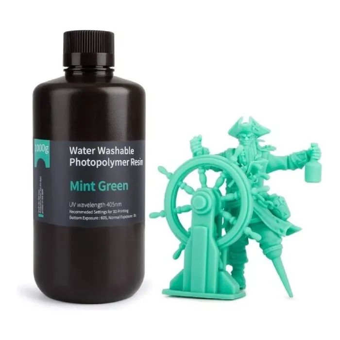 Фотополимерная смола ELEGOO Resin, Water Washable, 1кг, green mint (50.103.0020)