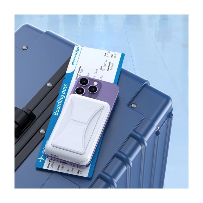 Батарея универсальная Choetech Magnetic Wireless 10000mAh 20W, PD,QC/3.0, USB-A, USB-C, White (B663-ACWH) изображение 5