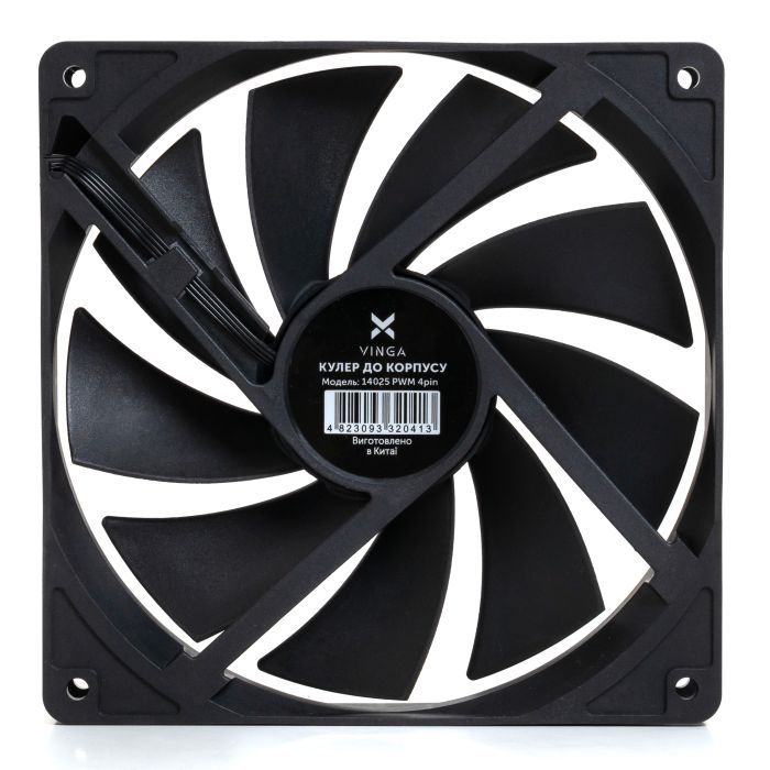 Кулер до корпусу Vinga 14025 PWM 4pin ОЕМ зображення 3