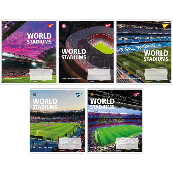 Тетрадь Yes World stadium А5 48 листов клетка (767114)