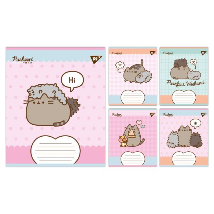 Тетрадь Yes Pusheen Weekend А5 12 листов косая линия (767608)