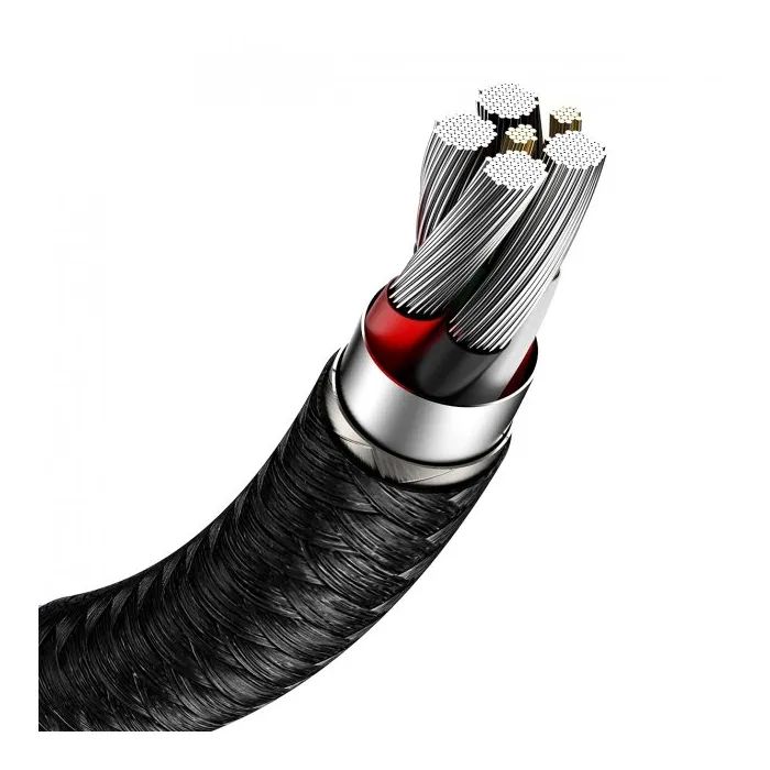 Дата кабель USB 2.0 AM to USB-C 1.0m Cafule Metal 66W black Baseus (CAKF000101) изображение 7